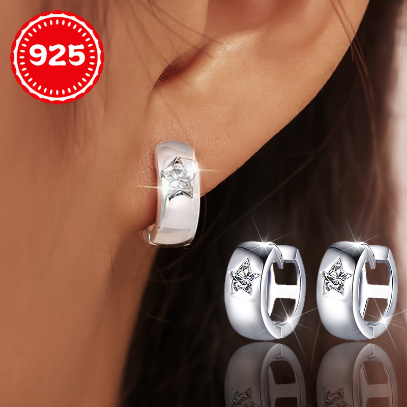 925 Silver Star Earrings Pair for Women