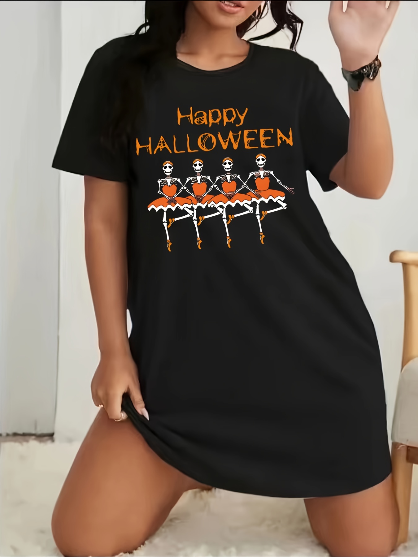 Plus Size Halloween Dress Womens Plus Cute Ghost Leopard Temu