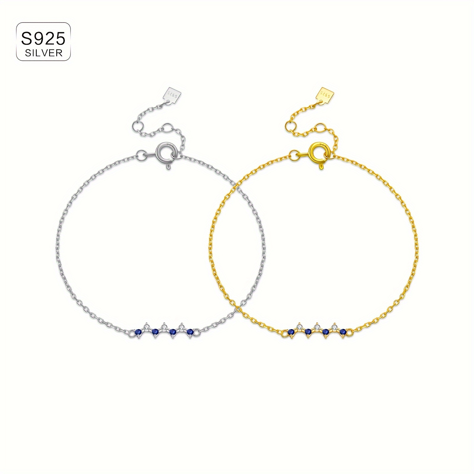 Golden Plated CZ Sterling Silver Bracelet for Women