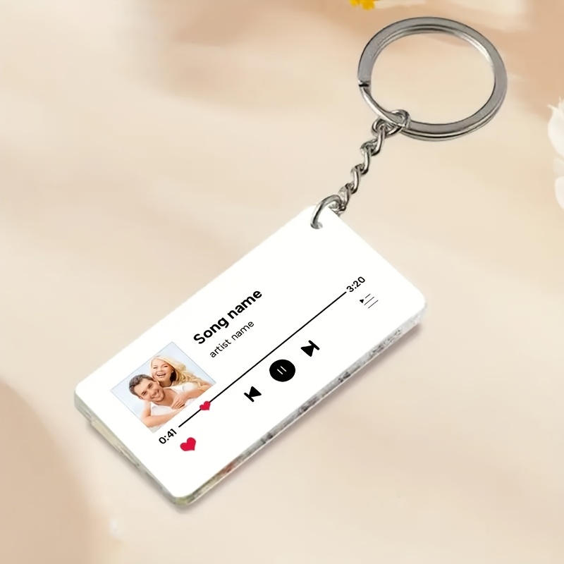 Customized Photo Name Keychains, Personalized Acrylic Keychains