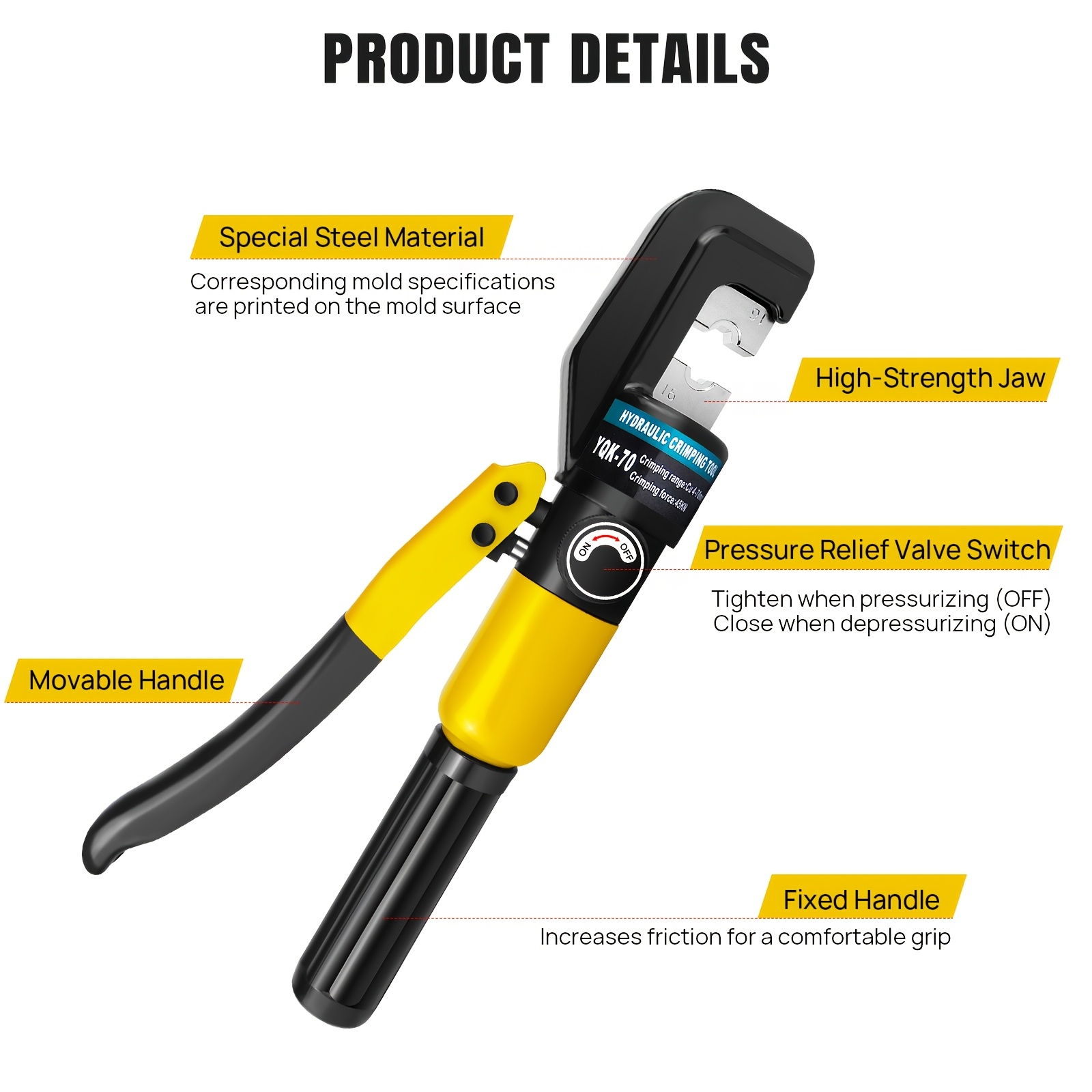 Hydraulic Crimping Tool with 9 Pairs of Dies