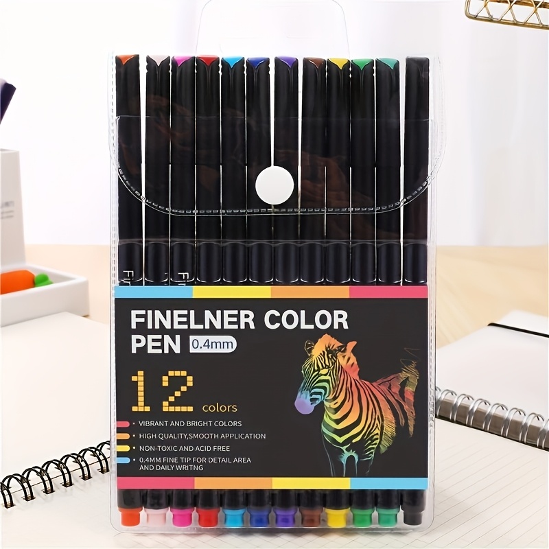 TEMU 12- Art Kit: Hypoallergenic Graffiti & Dotting Pens, Eyeliner Brushes For Diy - -free, Battery-free