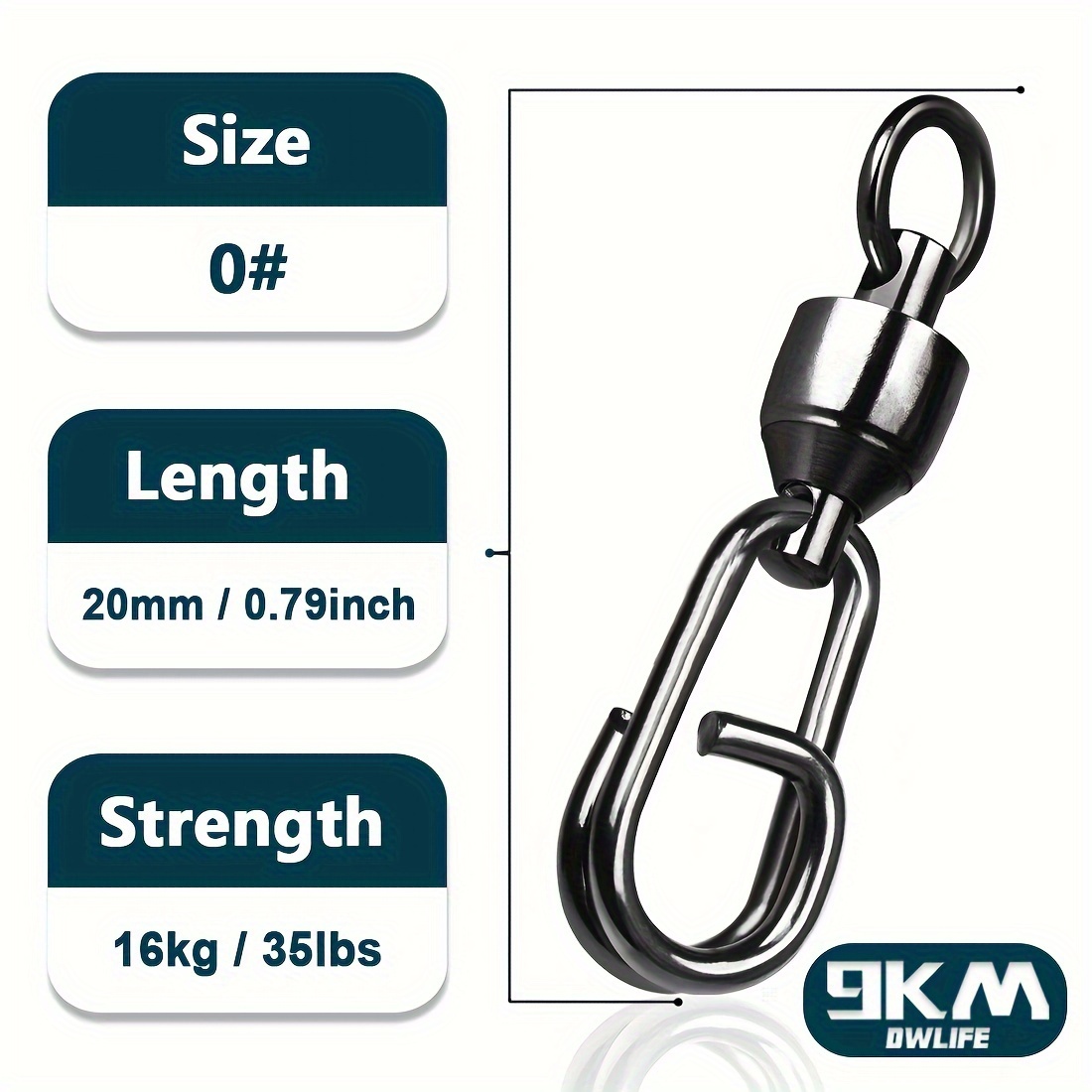 Image of 9km 25pcs Snap Fishing Swivels Split Ring Fishing Ball Bearing Swivel Carp Fishing Lure Connectors Snap Saltwater
