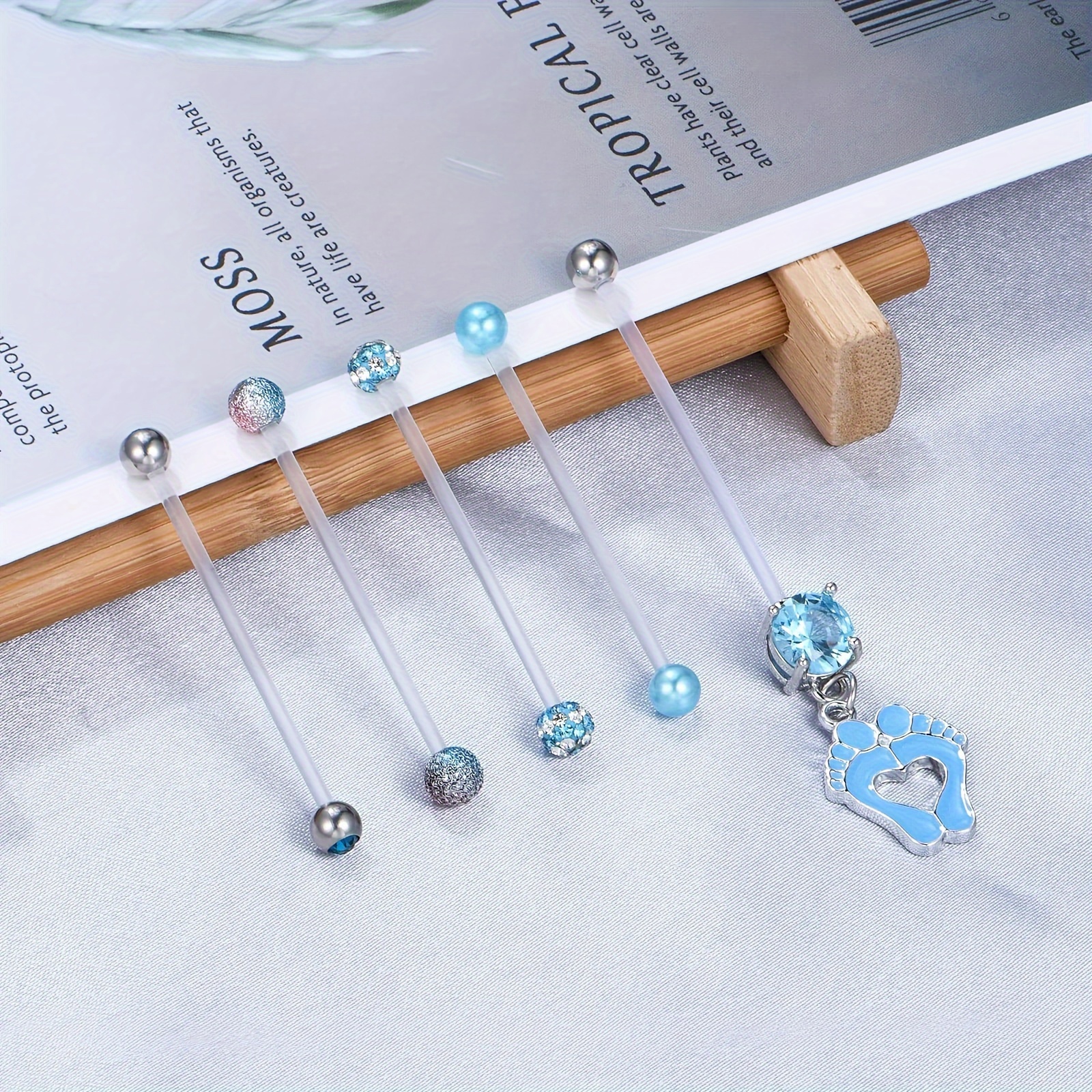 

5pcs 14gauge Flexible Clear Acrylic Pregnancy Belly Button Ring Personalized Dangle Pregnancy Maternity Belly Rings 35mm