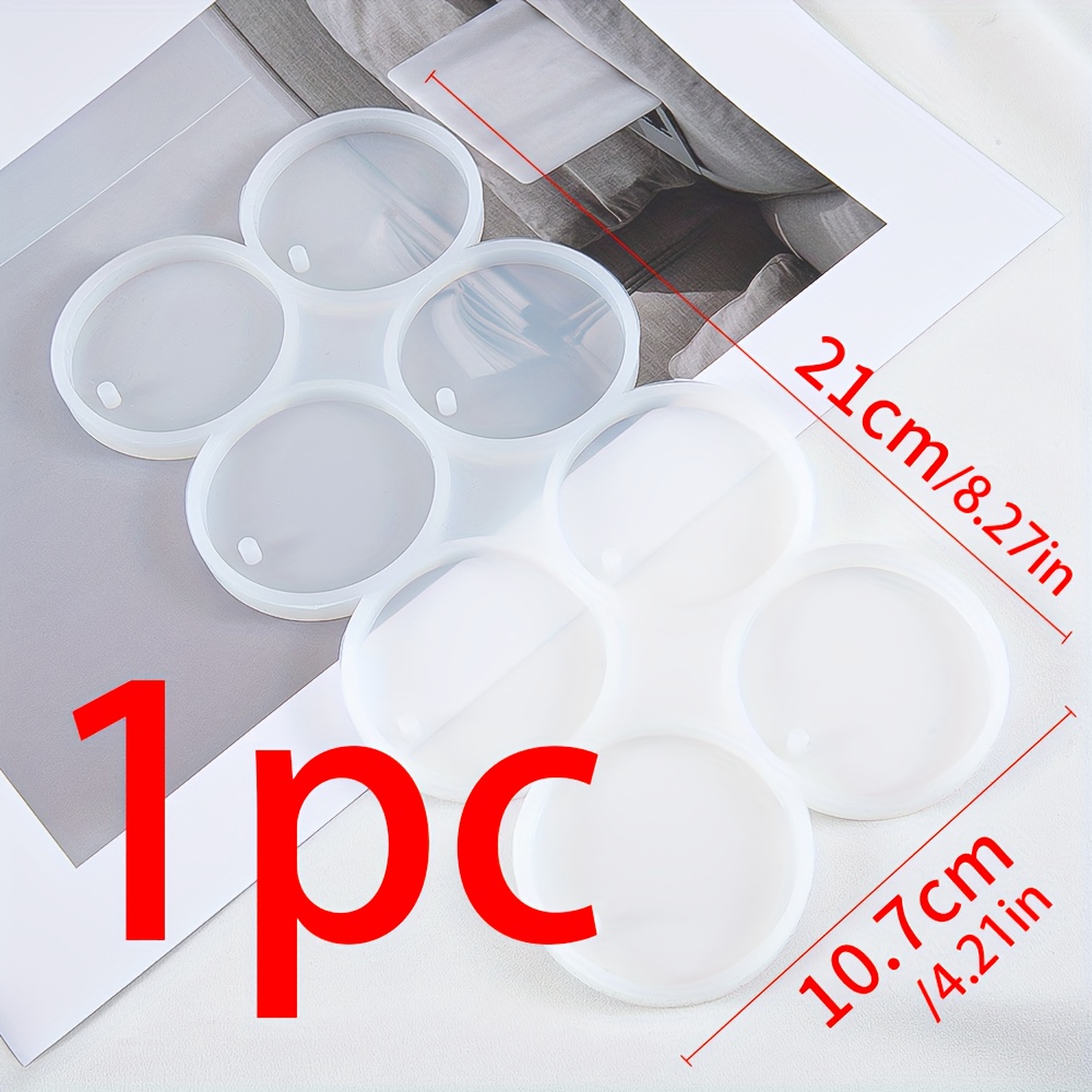 TEMU 1pc Moule en Silicone Rond/Ovale/Papillon DIY avec Trou pour Pendentif Boucle d'Oreille Porte-clés Accessoires de Fabrication Moule à Goutte