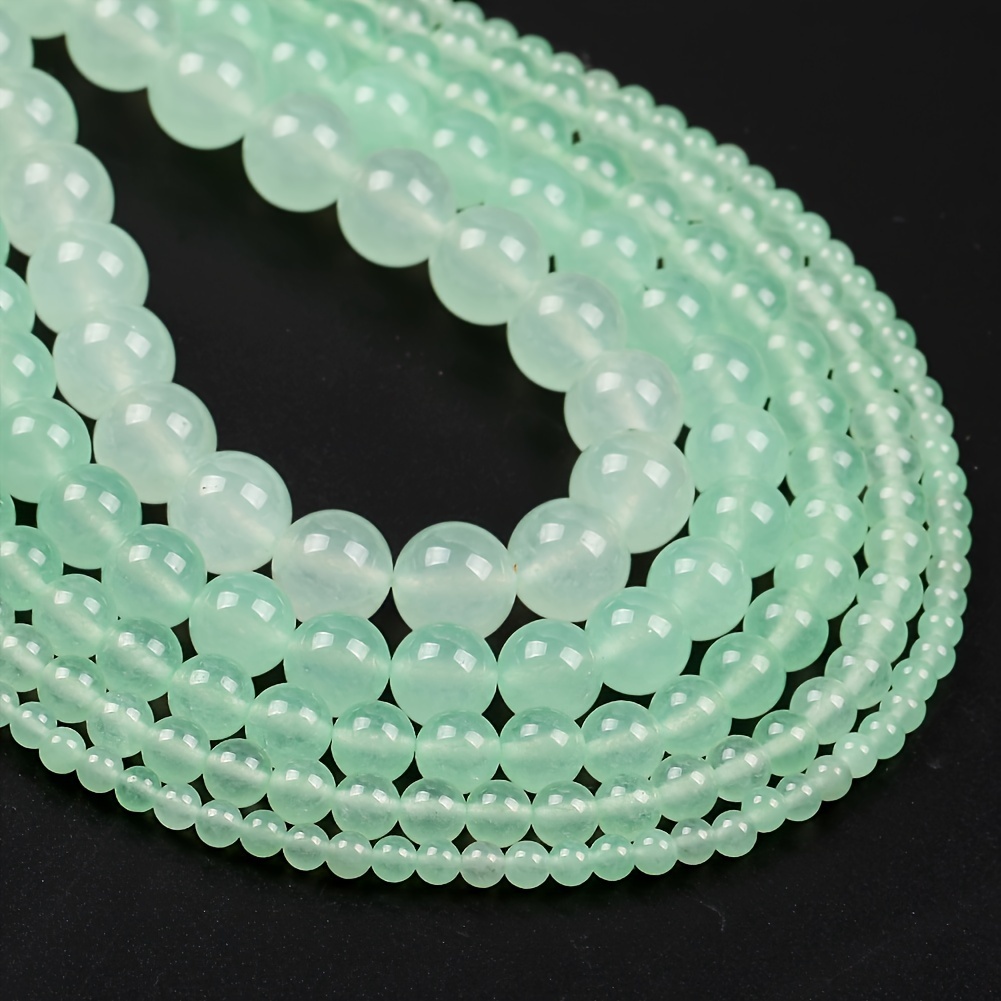 

Light Green Jade Beads For Jewelry Making - Natural Stone Round Spacer Beads, Assorted Sizes 4mm-12mm, Diy Bracelet & Necklace Supplies, 15" Strand