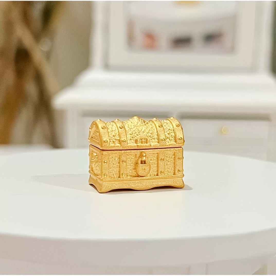 TEMU 1pc Golden-plated Mini Figurine Ornament, Openable Figurine, Desktop Ornament, Decorative Party Gift