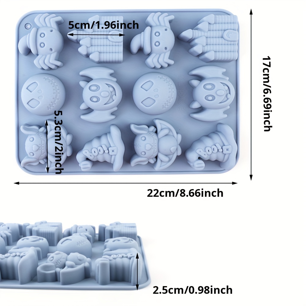 Image of 1 Halloween Silicone Cake Mold - Halloween-themed Chocolate Candy Mold For Bat Candies, Cakes, Castle Cake Decorations, Cute Halloween , Candles, , And More