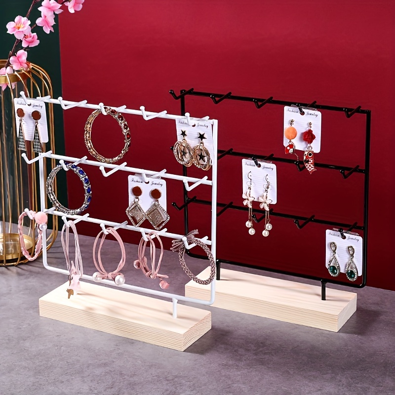 

1pc Creative Earrings Display Rack, Jewelry Storage Rack, 15-crochet Hanger Earrings Studs Jewelry Rack