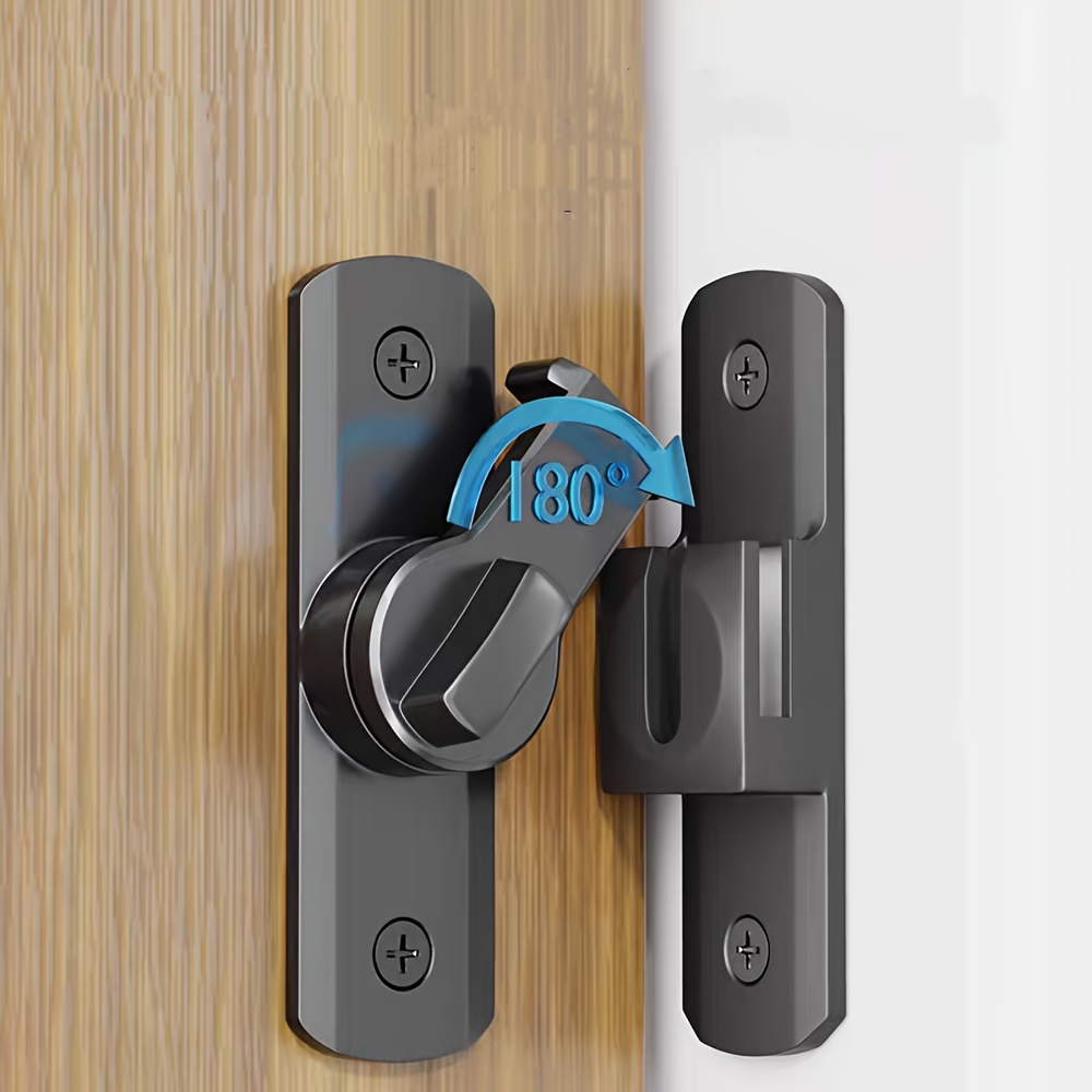 Heavy-duty Anti-theft Door Lock Handle With 90°/180° Adjustable Sliding - Durable Metal Anti-picking Latch, Hand Control & Painted Finish For Bathroom & , Bathroom Lock, Modern Door Lock, Construction