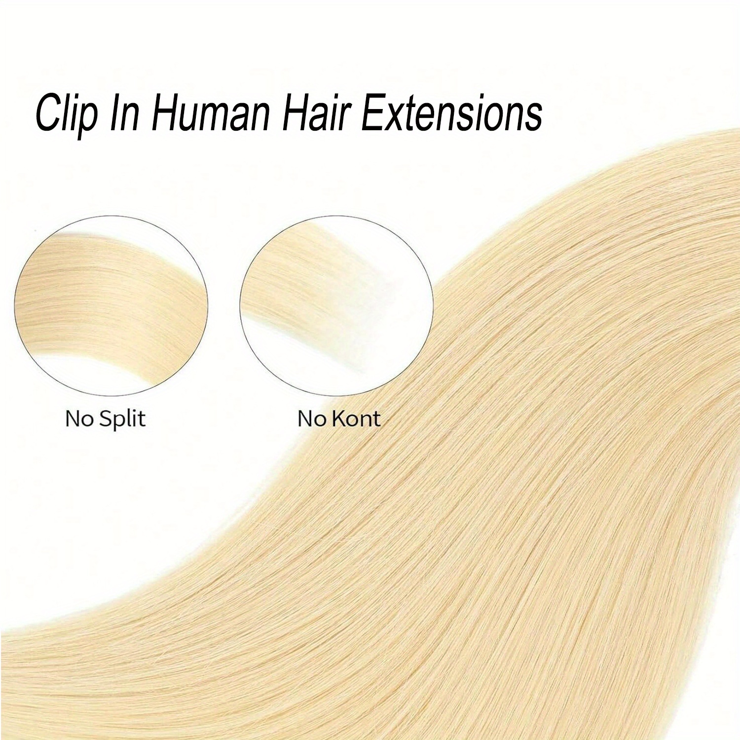 straight clip in hair extensions blonde hair - Temu display picture 3