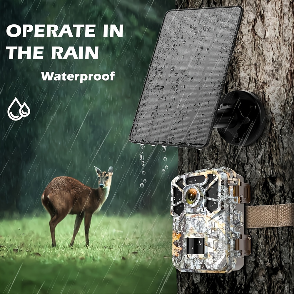 

Trail Cameras Solar Panel 12v/1a 6v/2a, With Build-in 5000mah Rechargeable Lithium Battery, Waterproof Hunting Accessory Compatible With Hunting Game Cameras Or Deer Feeder