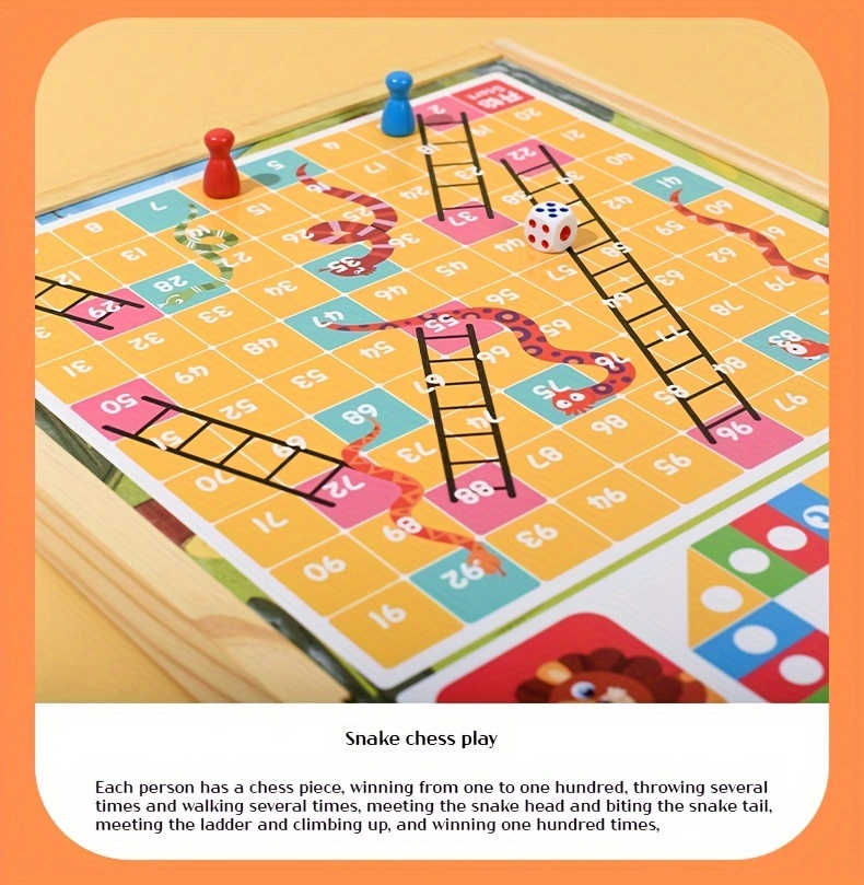 Luxurious 5-in-1 Color Wooden Tabletop Game Set for 2025 - Dual Function Multi-Game Board with Table Tennis, Chess, Hockey, Bowling, and Ludo - Ideal for Family Entertainment and Holiday Gift, Family Entertainment Gift|Vibrant Game Design|Durable Wooden Pieces, Game Accessories