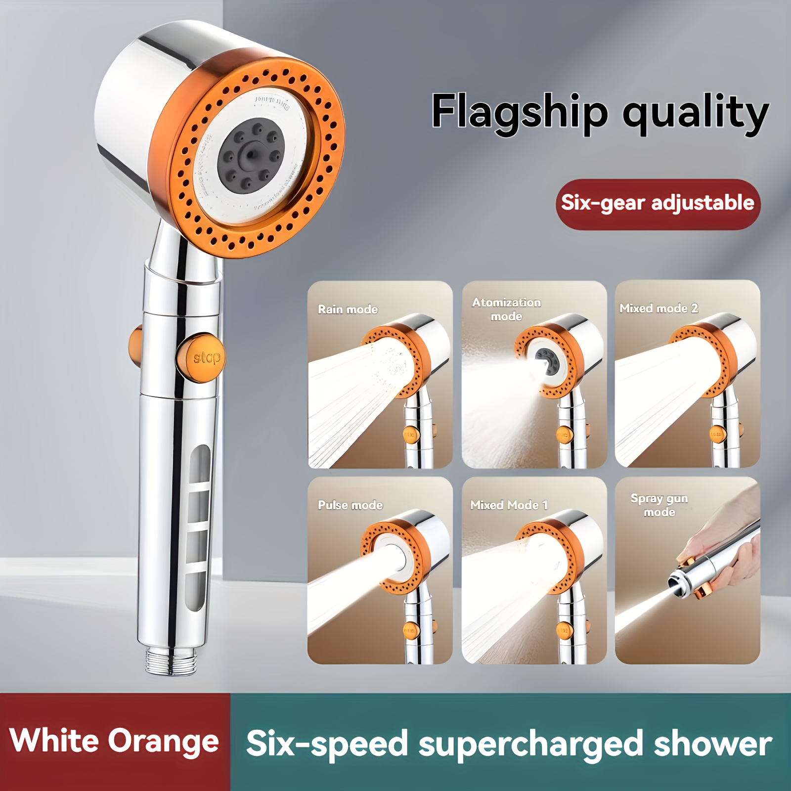 1 Pressure Handheld Shower Head, 5 To Adjust Shower Head, Round Shower Head, Shower Head, Shower Nozzle, Shower Head, Bathroom Hardware, Bathroom Accessories, Upgrade Your Shower Experience