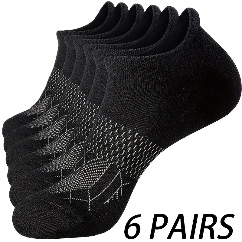 TEMU 6 Pairs Of Women's Sports Socks - Cushioned Heel With Breathable And Comfortable Mesh - Suitable For Outdoor Running And Indoor Fitness -