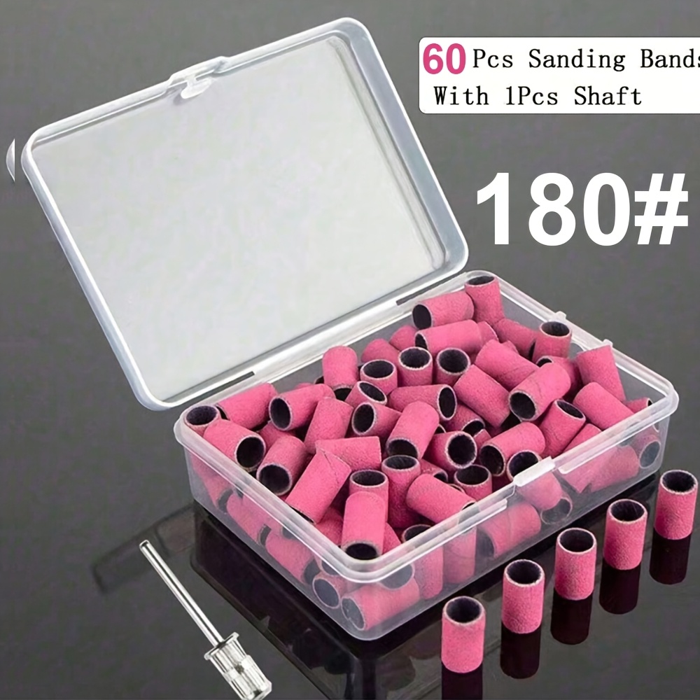 TEMU 60 pièces Bandes de Ponçage pour Lime à Ongles 180# 240# 120# Grain pour et Pédicures en Gel et Acrylique
