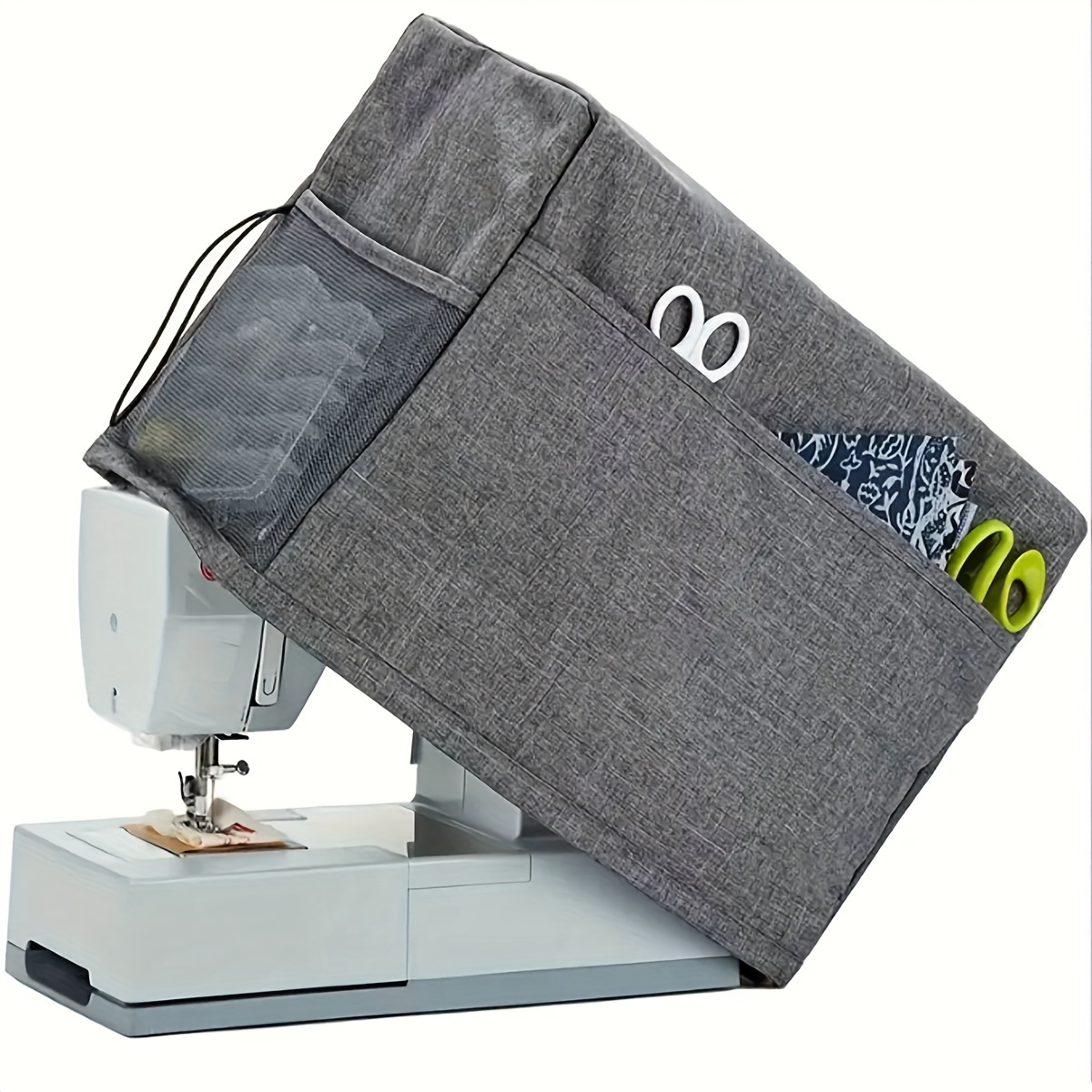 TEMU Durable Sewing Machine Cover, Dust-proof Storage Bag With Pockets For Tools, Home Sewing Accessories Organizer