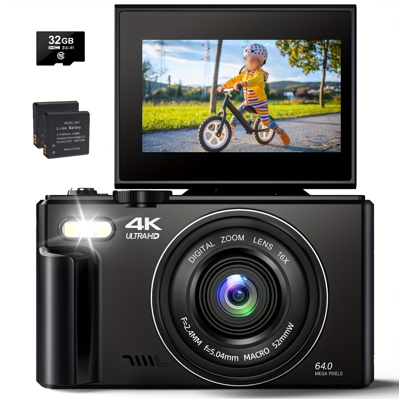 

Professional 4k Digital Camera, Ideal For Graduation , Meeting Records And Outdoor Activities, Rechargeable Battery And Usb Dual-use