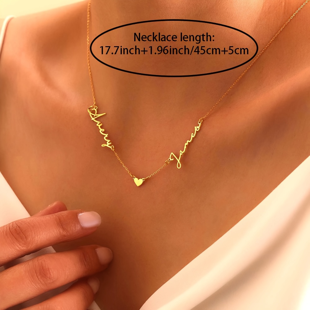 Women's Customizable Heart Name Necklace, Perfect Gift for Her