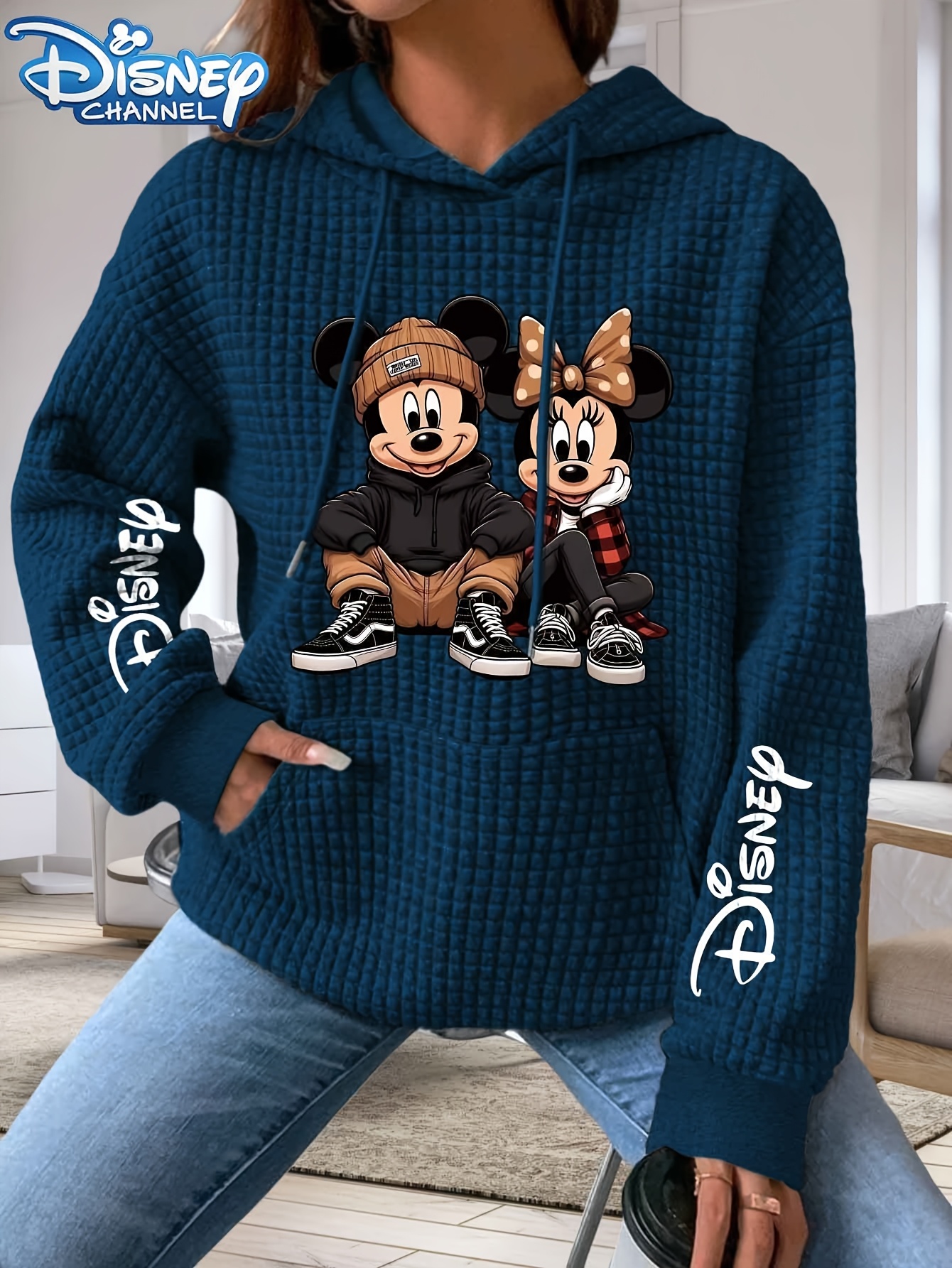 Dames Mickey & Minnie Mouse Officieel Gelicentieerde Hoodie - Iconisch Koppel Matching Sweatshirt met Minnie's Strik & Mickey Oren, All-Season Casual Pullover, Wasmachinebestendig (Kostuumfeest Outfit)