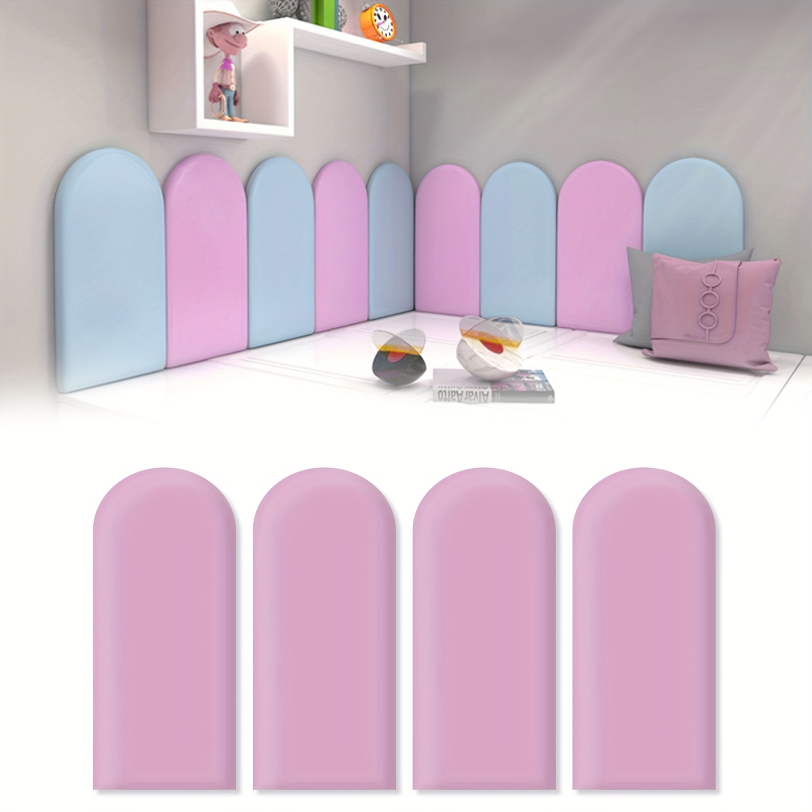 1 set/4 stück 20*50cm selbstklebende anti-kollisions-weiche wand, tatami-bettseiten-dekoration anti-kollisions-wandsticker, kopfteil weiche paket-upgrade, sicheres selbstklebendes design, heim anti-kollisions-schutz