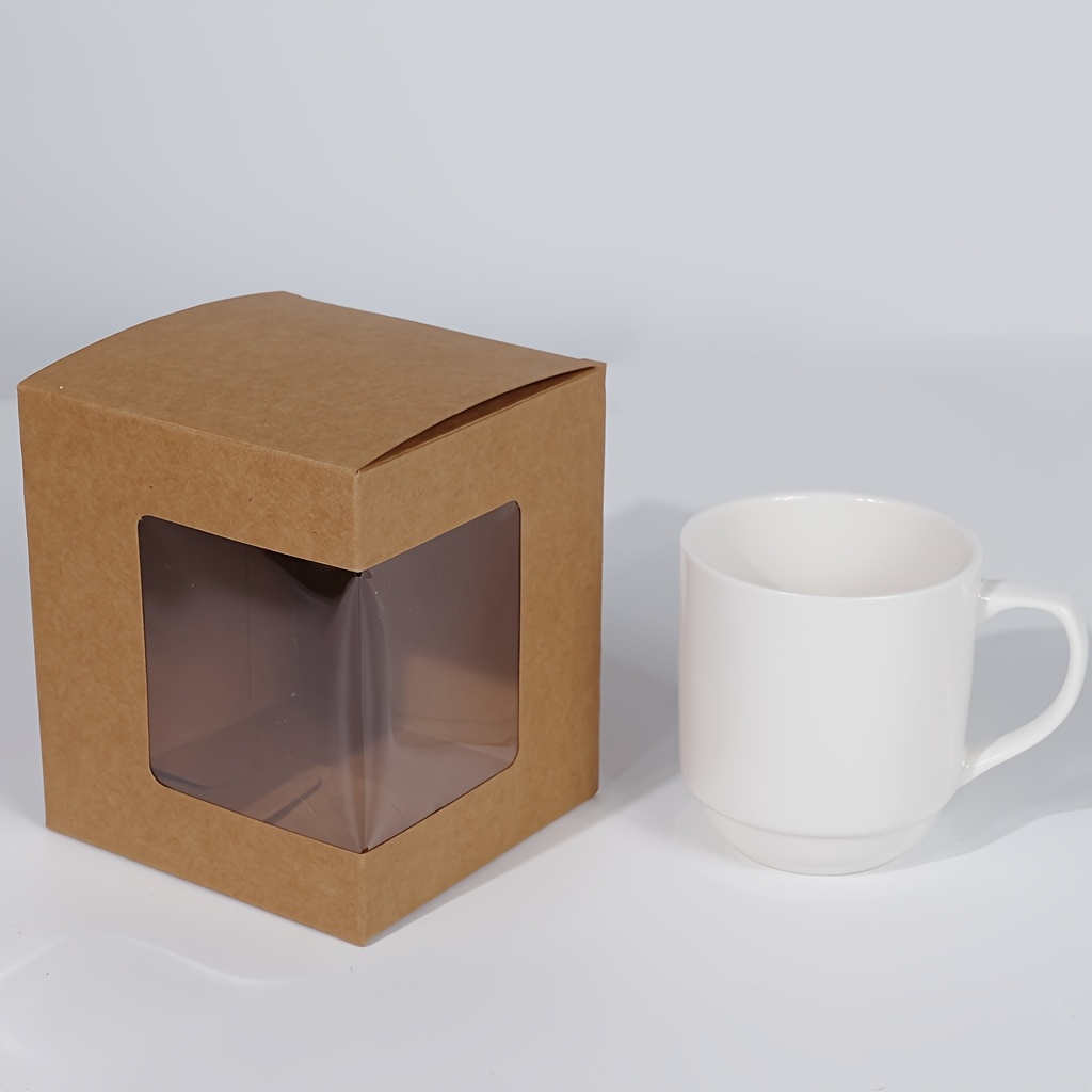 TEMU 12pcs Gift Box And Clothing Box Four-color Square Transparent Window Paper Box Mug Gift Display Empty Packaging Box Suitable For Party,