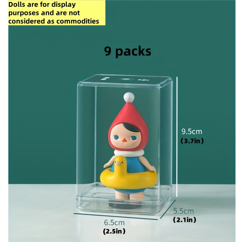 9pcs Transparent Display Box, Blind Box Storage Box, Stackable Display Cabinet, Dustproof Box