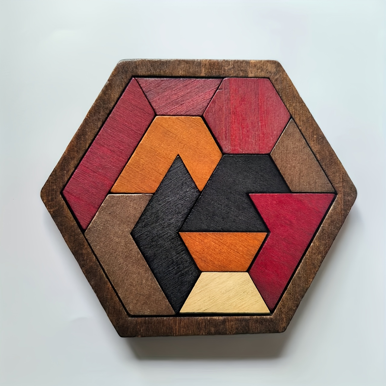 Wood Hexagonal Puzzle Toy | Sorting Stacking & Peg Insert Game