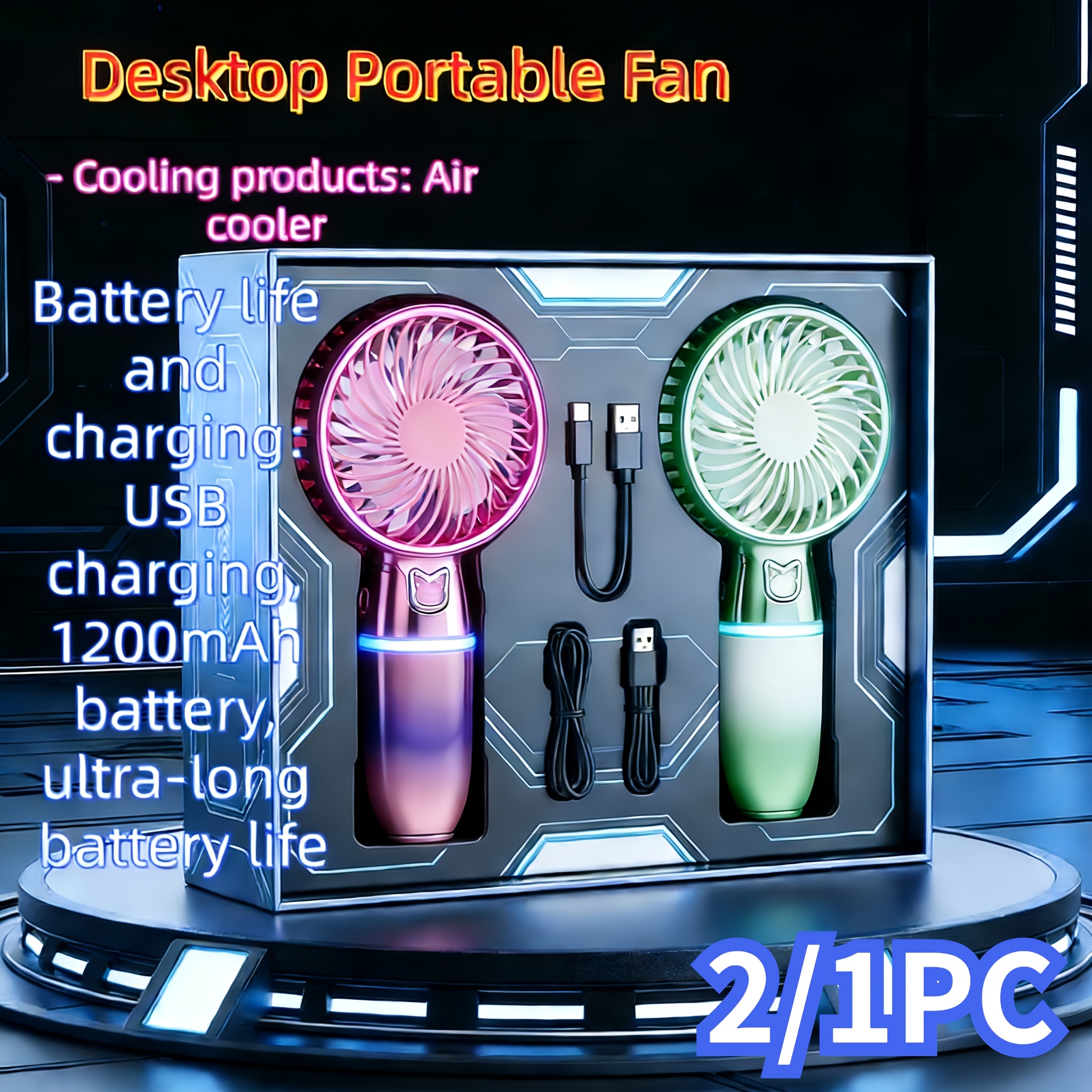 2 1pc portable usb fan   usb charge super long   neck desktop fan handheld fan suitable for travel beach and outdoor use travel essential modern aesthetic lightweight design valentines day gift