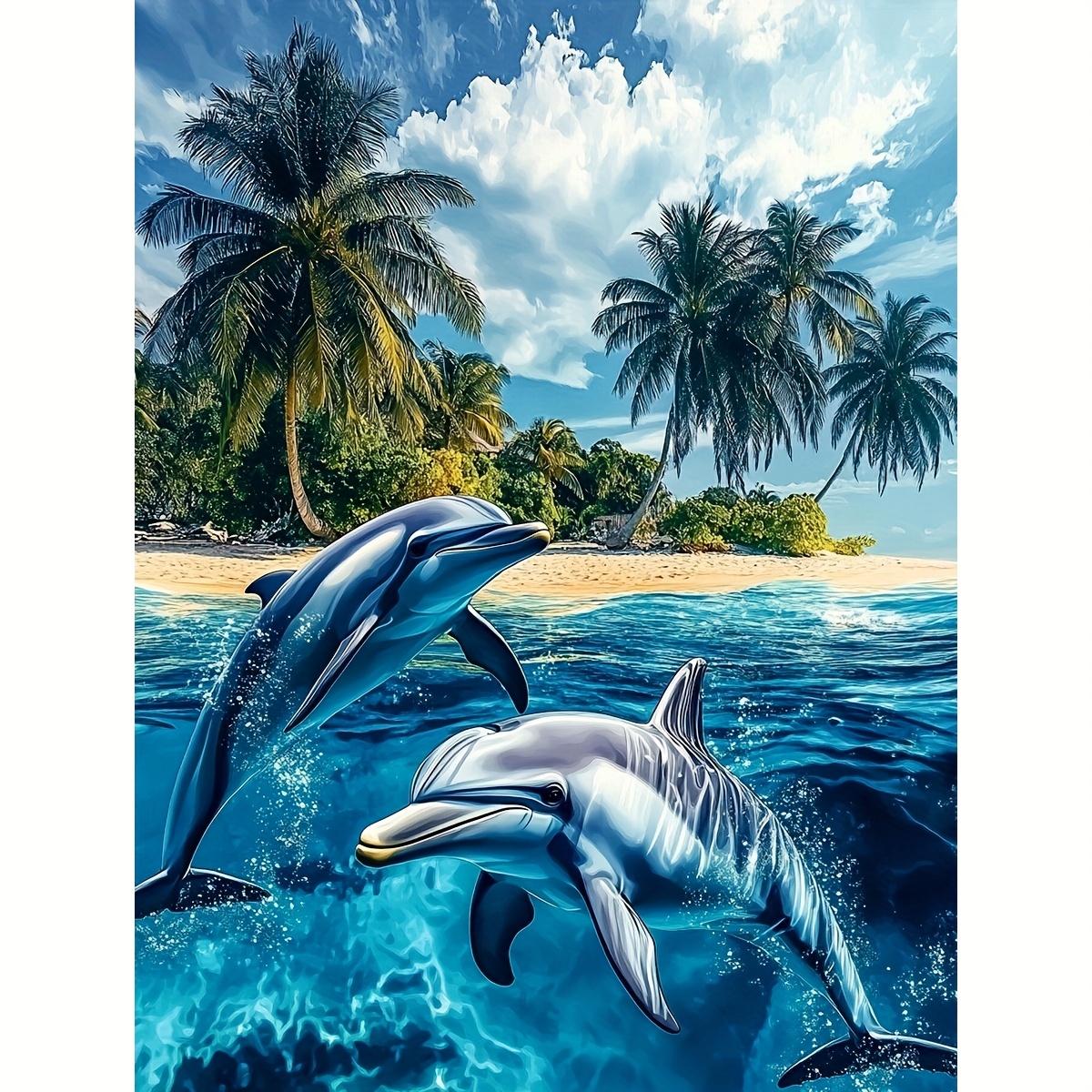 TEMU ZUOANLF 1 Set 30*40Cm/11.8*15.7In Kit de Point de Croix Estampé Cadre 11CT/14CT, Paysage, Motif et Plage, Convient aux Débutants Adultes Kit de