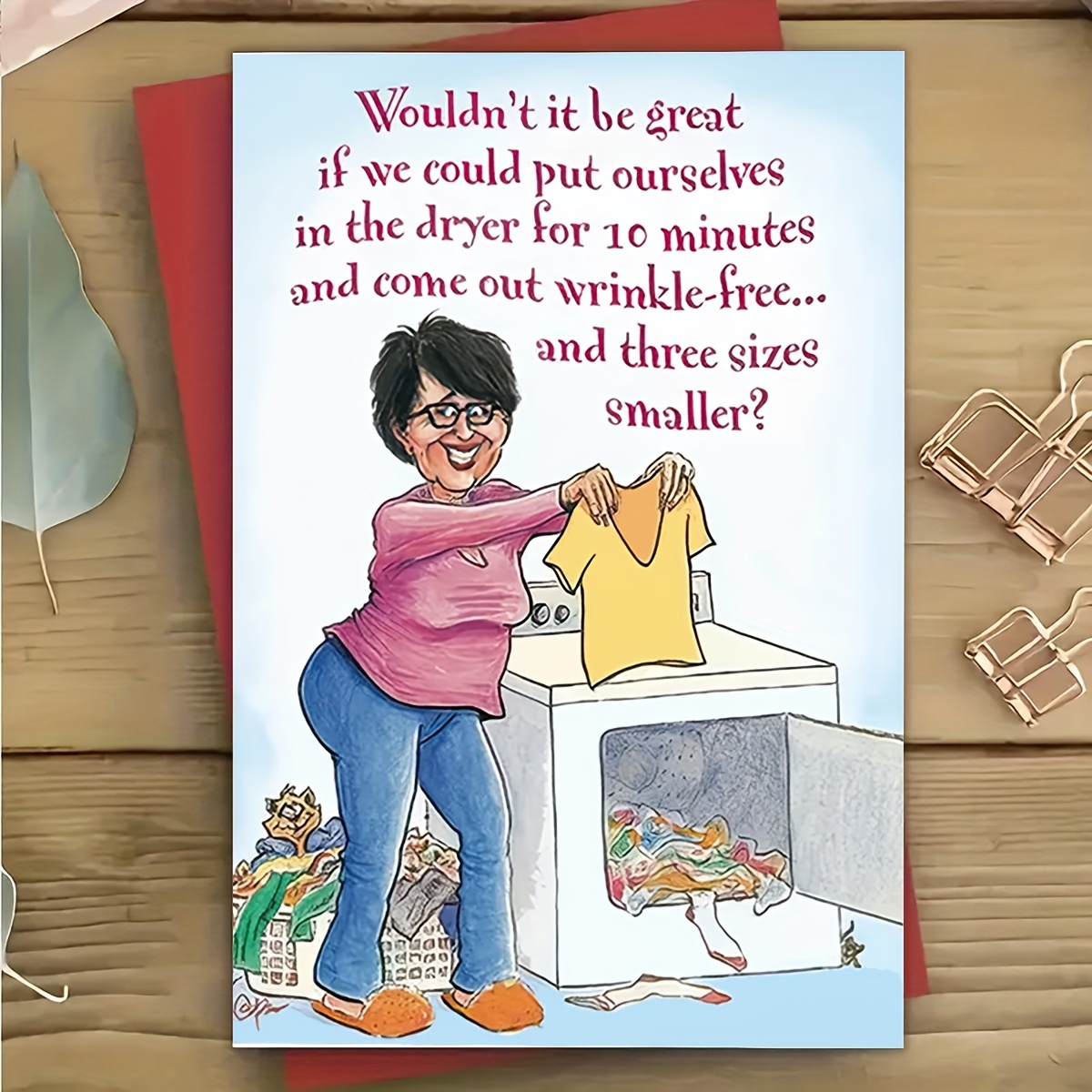 

Humorous Birthday Greeting Card For All Ages, Funny Dryer-themed Birthday Note Card With Quirky Quote, Perfect For Family And Friends, Pack Of 1