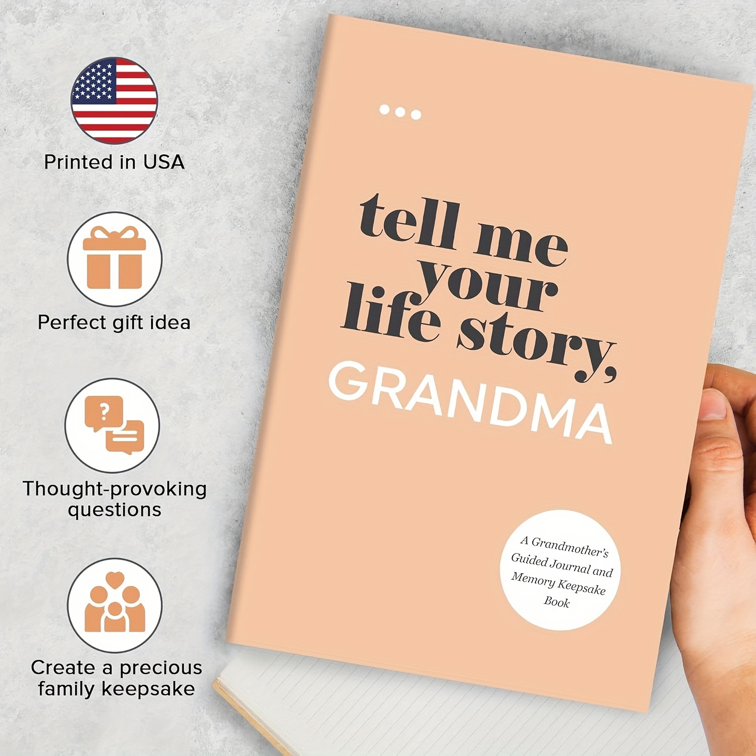 

Grandma Journal - Rectangular Paper Diary & Keepsake, Perfect Birthday Or Christmas Gift For Mom And Grandma