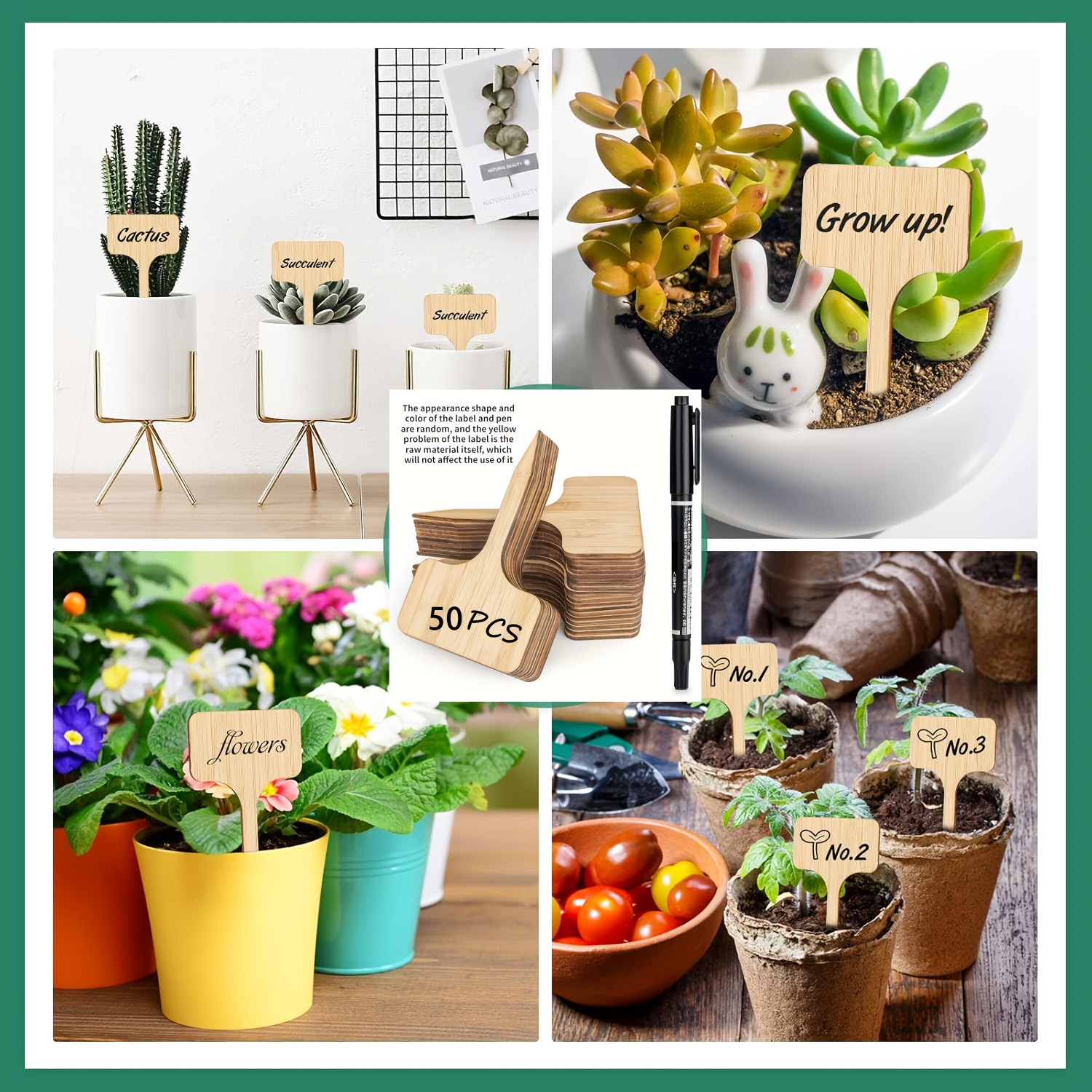 50 pack bamboo plant labels shaped durable garden - Temu Mauritius