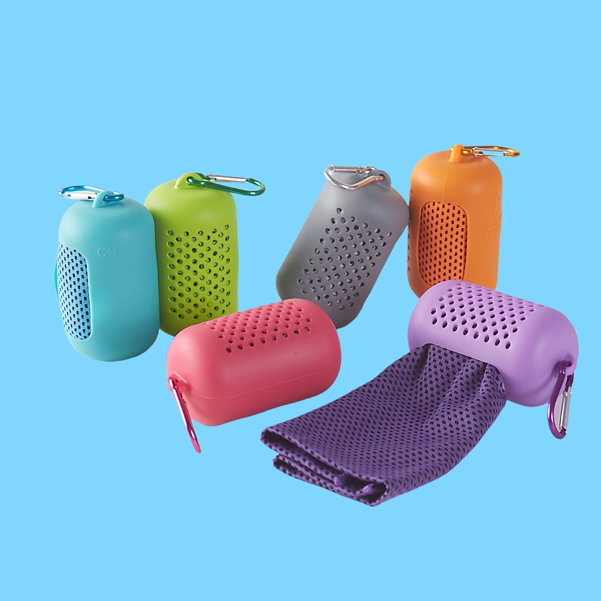 2pcs Random Color (1pc Silicone Sleeve And 1pc Towel), Mixed Summer Quick-dry Fitness Ice Towel, Fiber Ice Towel, Sports Ice Towel, Portable Ice Towel, Yoga Towel, Towel, Ice Towel