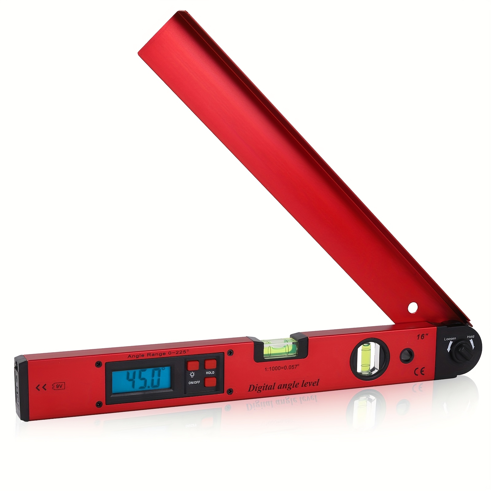 digital angle finder protractor 225 backlight lcd digital angle finder ruler with data hold function horizontal and vertical bubble level