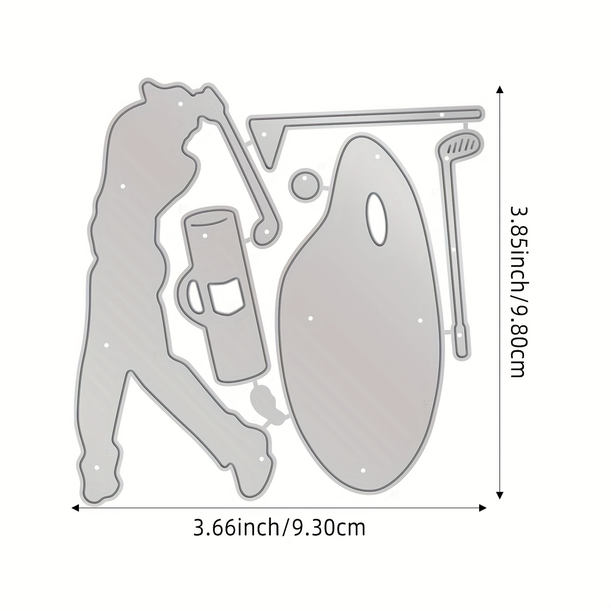 TEMU Golf Course Metal Die Cutting Mold, Diy Scrapbook Album And Embossing Mold, Golf-themed Greeting Card Making Tool, Cardstock Cutting Craft, Gift