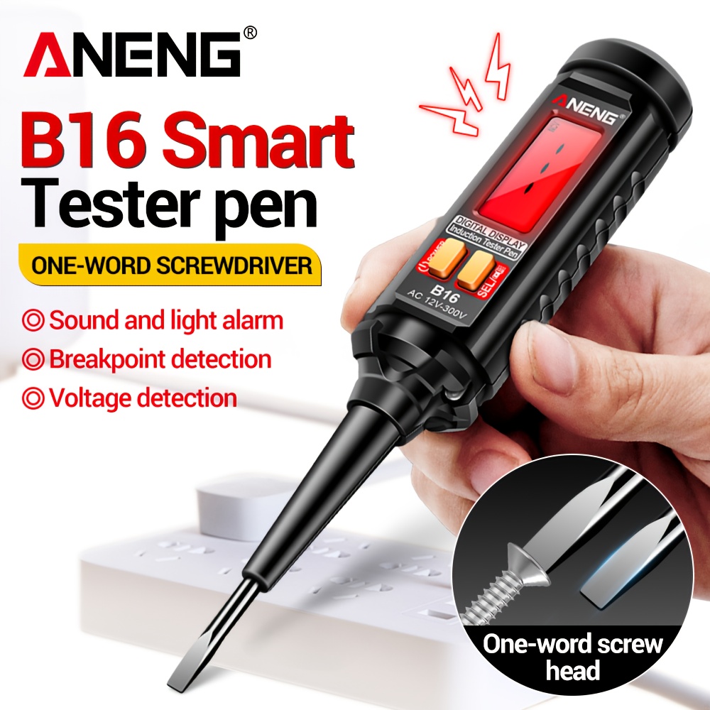   b16 non contact voltage detector with lcd display 12v   ac   voltage tester   alarm   search no battery needed portable electrician tool for home industrial use voltage detector electrical testing   durable construction