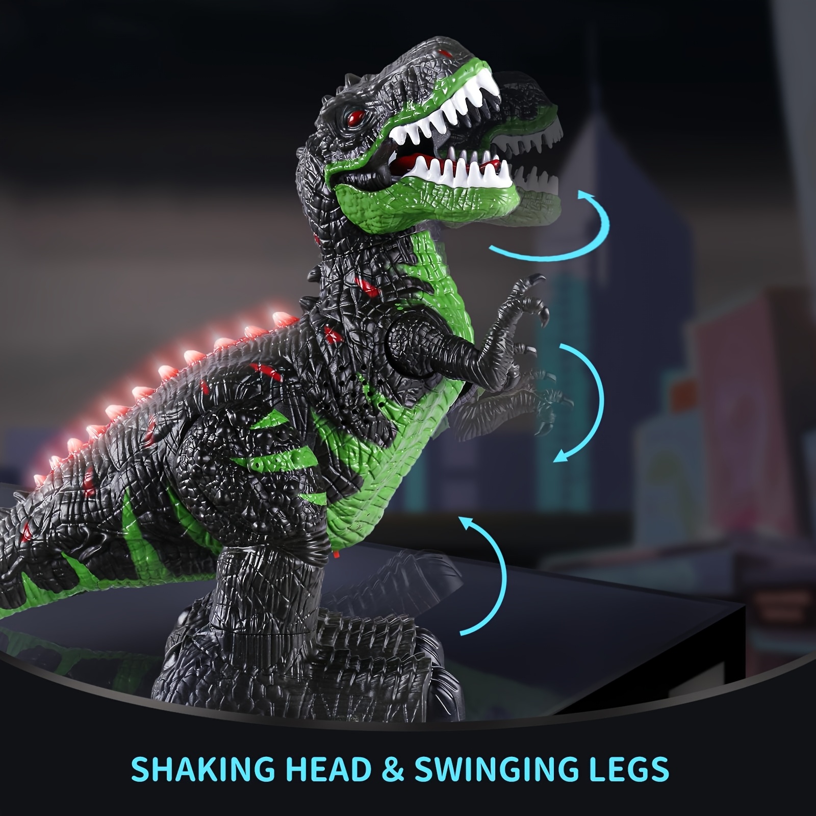 BAZOVE Remote Control Dinosaur Toys For Boys, Electric T-rex Dinosaur Robot Toy, 2.4Ghz RC Walking Dinosaur Toy With Rotation Stunt, LED Light & Sound, Gifts For Kids 3-5 Years Old