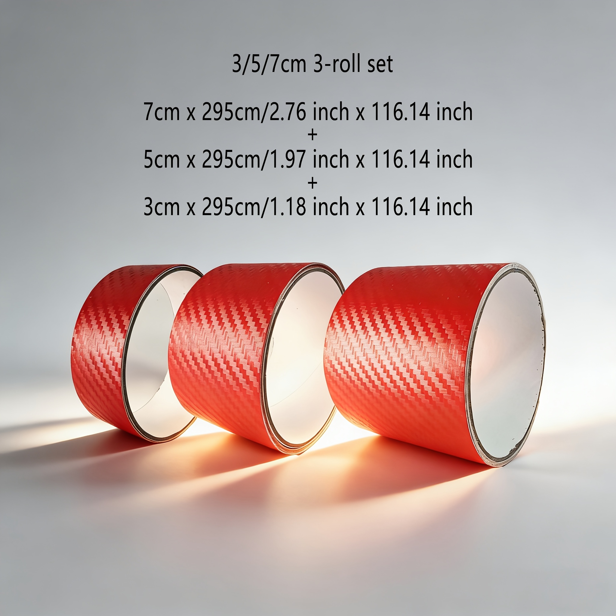 Image of 2/3pcs Pack Mixed Width 3d Fiber Hood Stripes | Sport Style Self-adhesive Vinyl Wrap, Flexible And Easy To Trim For Hood, Doors, Trunk, Fender, Car Body & Bicycle Frame