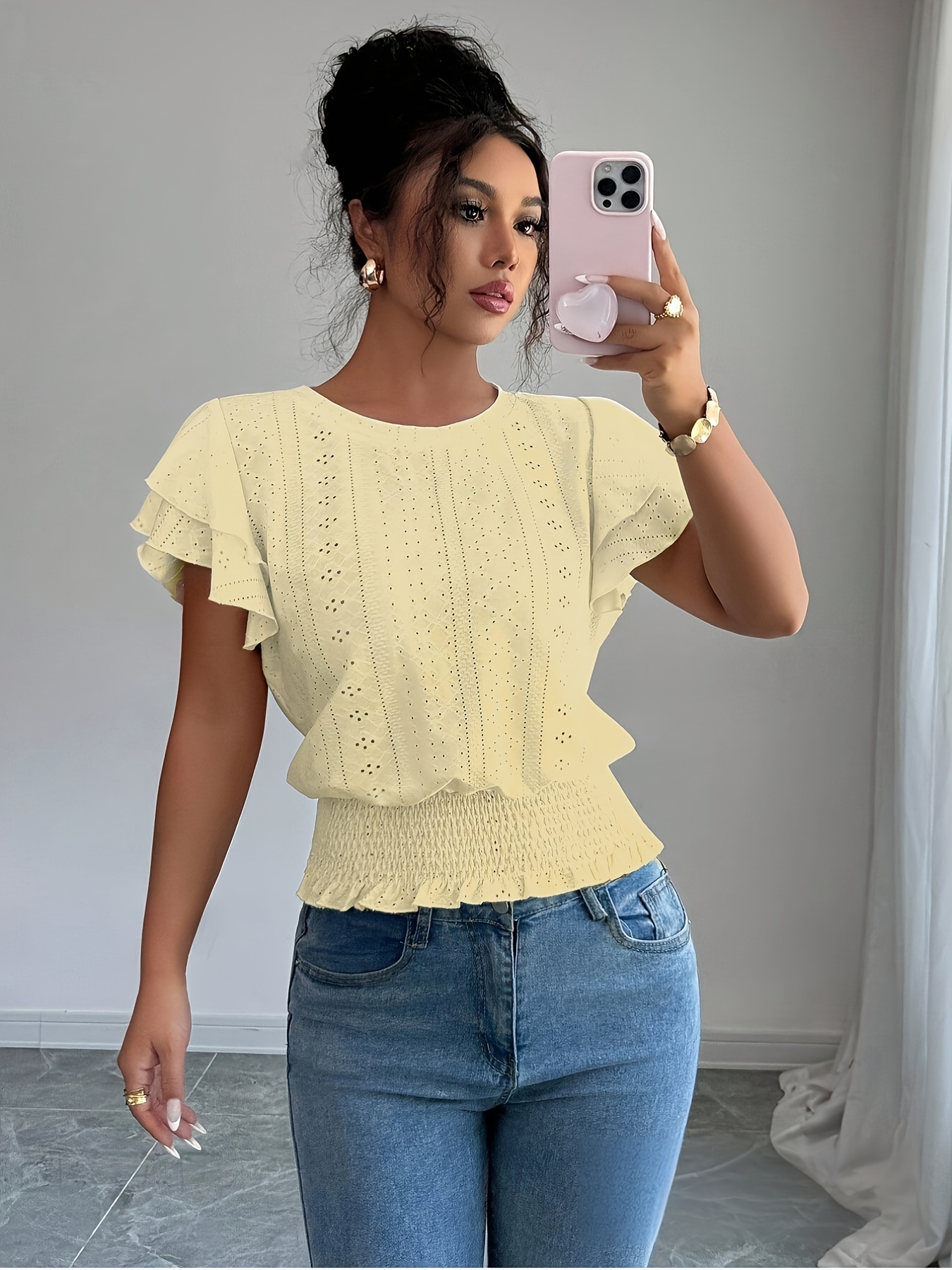 ladies elegant   sleeve short sleeve t shirt