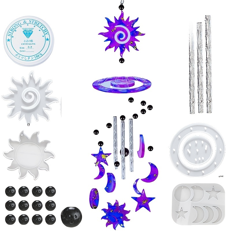 

Resin Craft Kit - Sun, Molds With Wind Chime Supplies And Silicone Tools For Handmade Pendants, , Pendant Decoration