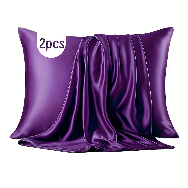 TEMU Satin Pillowcases (set Of 2), Pillow Core Not Included, Satin Pillowcases, Smooth Satin, Soft And Smooth, Wrinkle-resistant, Protect And Hair, Set Of 2 Pillowcases