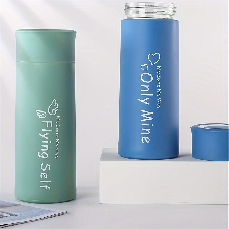 Trendy Double walled Glass Water Bottle Sleeve Reusable details 2