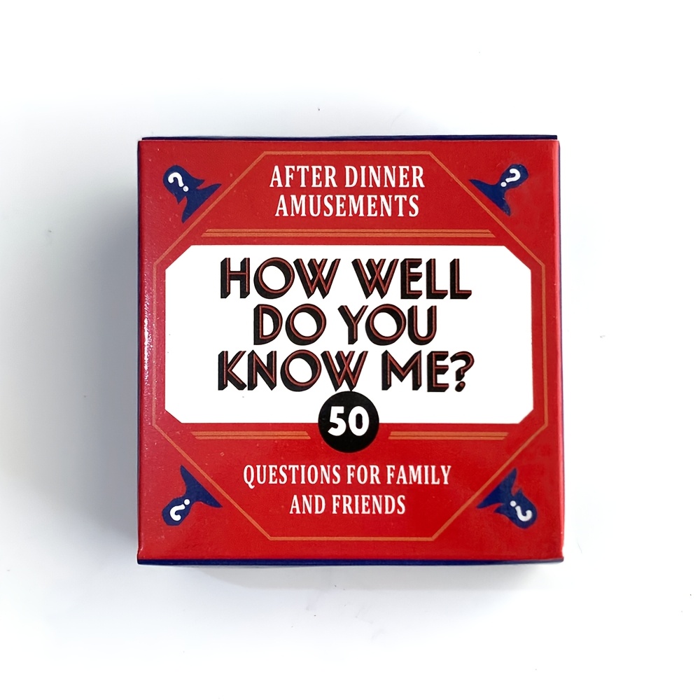 How Well Do You Know Me? - Family & Friends Game Night Card Game with 50 Fun Questions, Red Box, Perfect for Holidays, Parties, and Social Gatherings, Card Games for Party