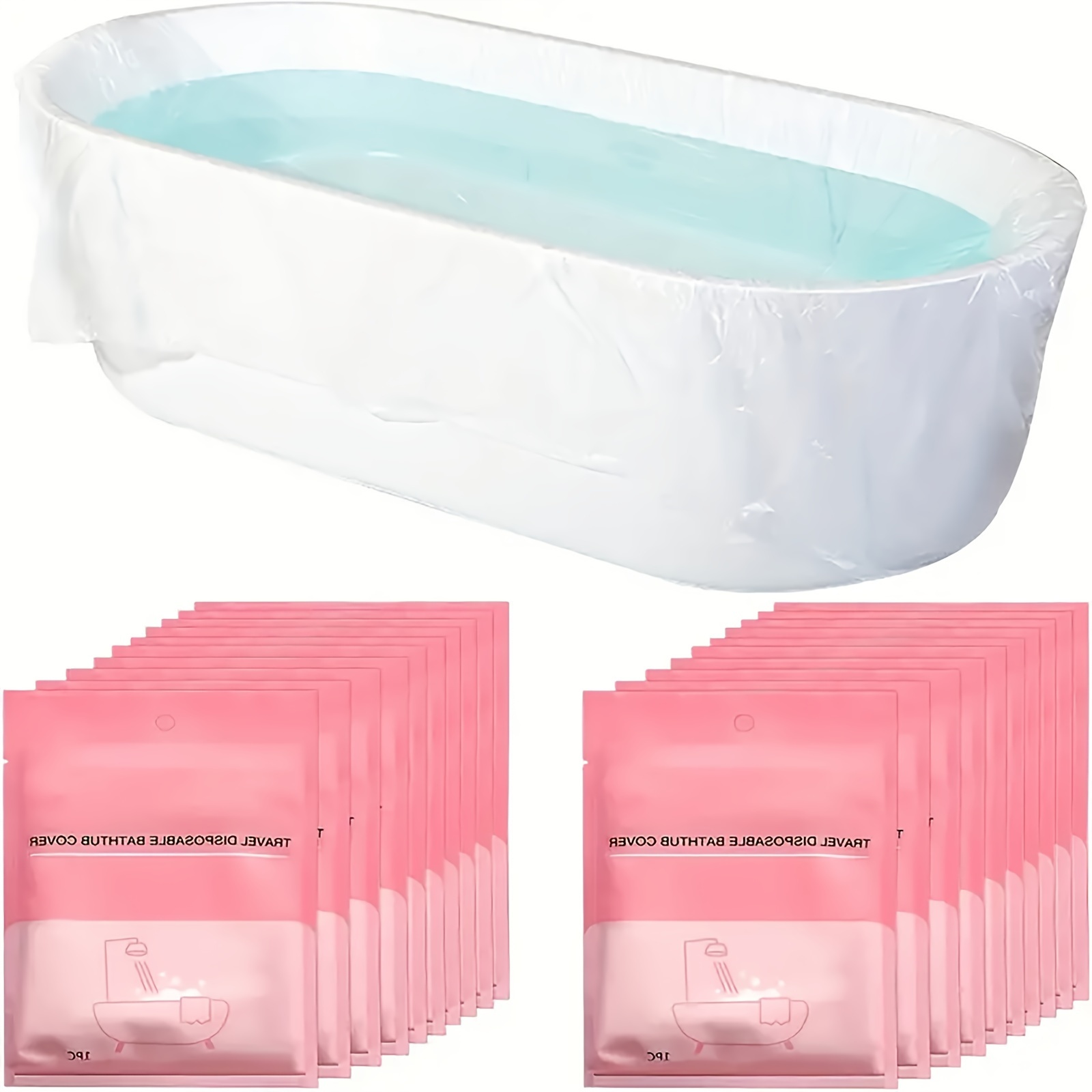 

Disposable Bathtub Liner Bags - 10 Pack, Plastic Bath Tub Protective Cover For Salon, Home & Hotel, Extra Large Thickened High-temperature Resistant, Waterproof, Unscented, No Power Supply Needed