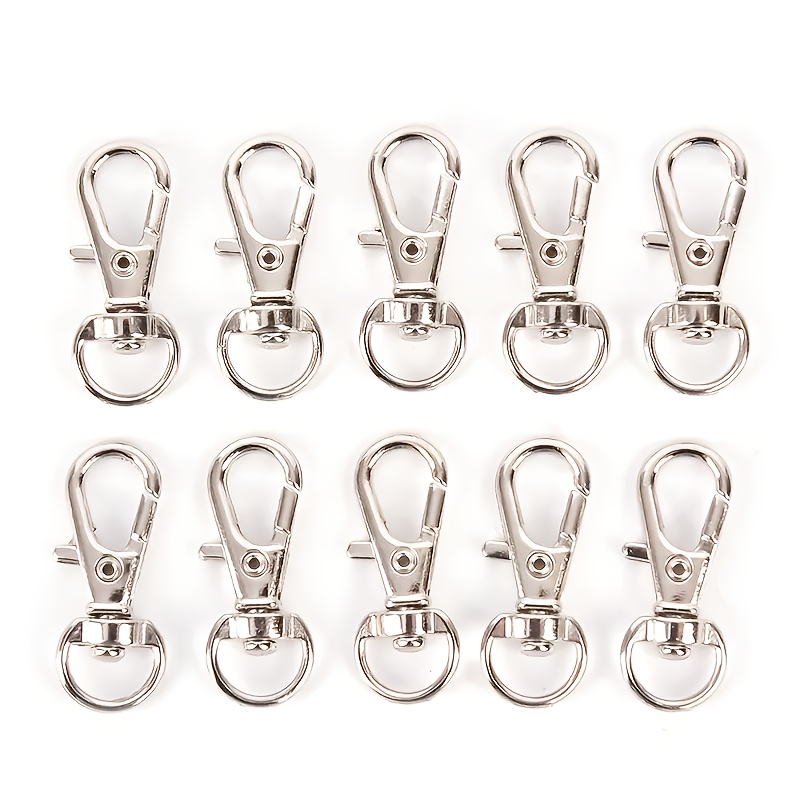 TEMU 10 pièces Mini Crochets Porte-clés à Fermeture Ressort - Clips Sécurisants pour Accessoires de Sac, Étiquettes et Créations Artisanales en Métal