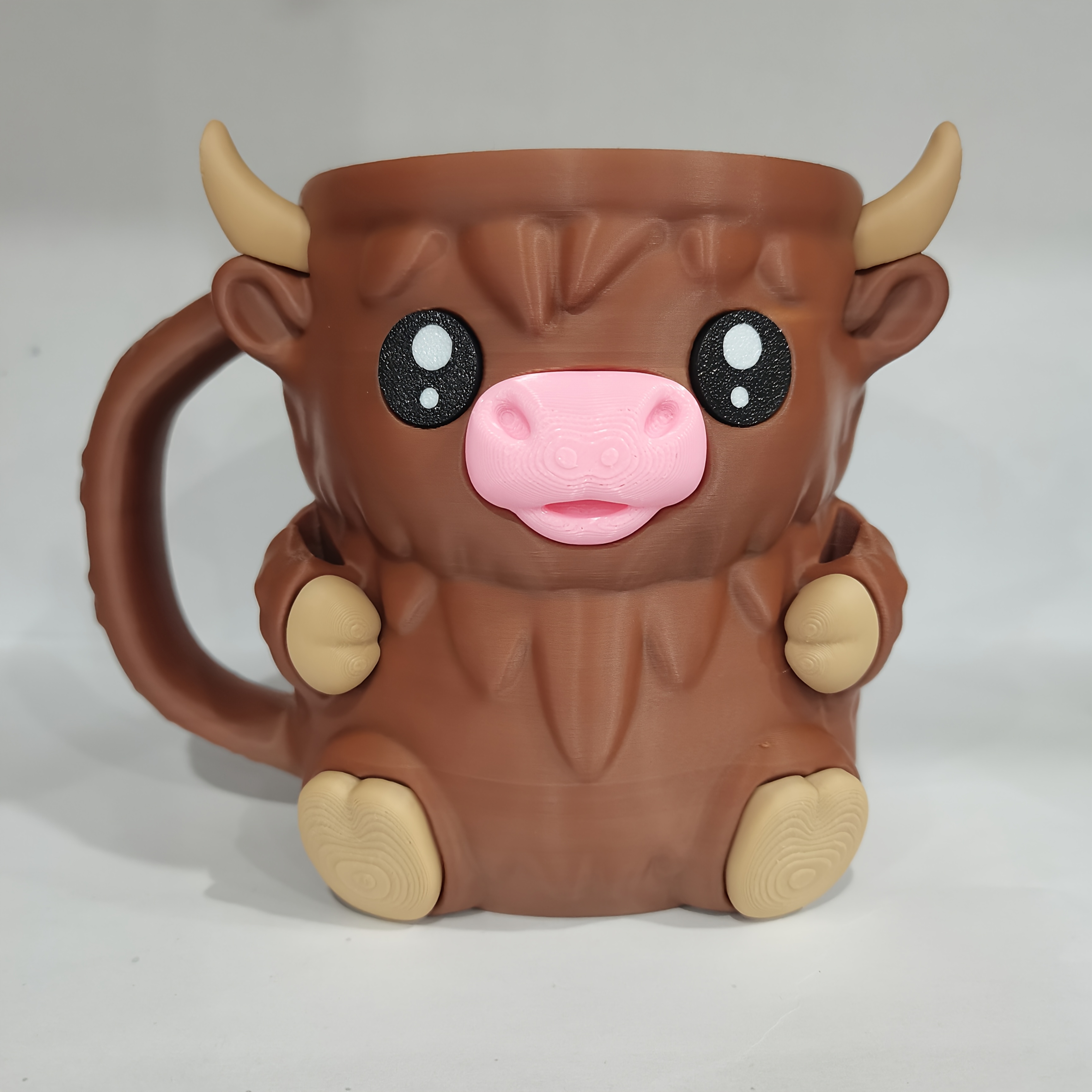 Image of Highland Cow Ice Cream Pint Rack Fashionable Animal-shaped Leak-proof Lovely Pint Holder For Highland Cow Cups For Cattle Lovers (no Direct Contact With Food)
