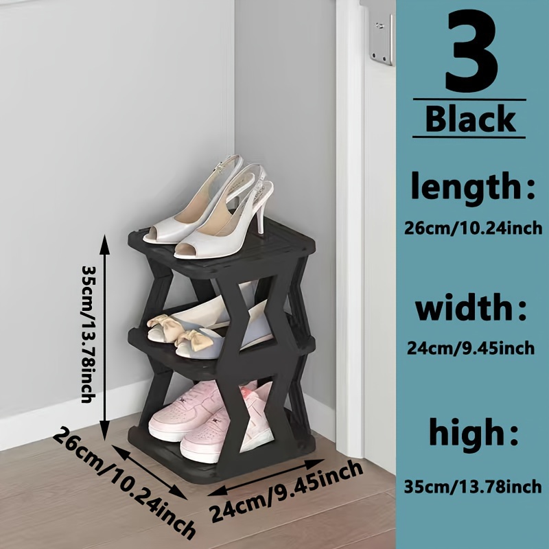 Hourglass Shoe Rack Black Single Row 3 4 5 6 7 8 9 Layers Temu