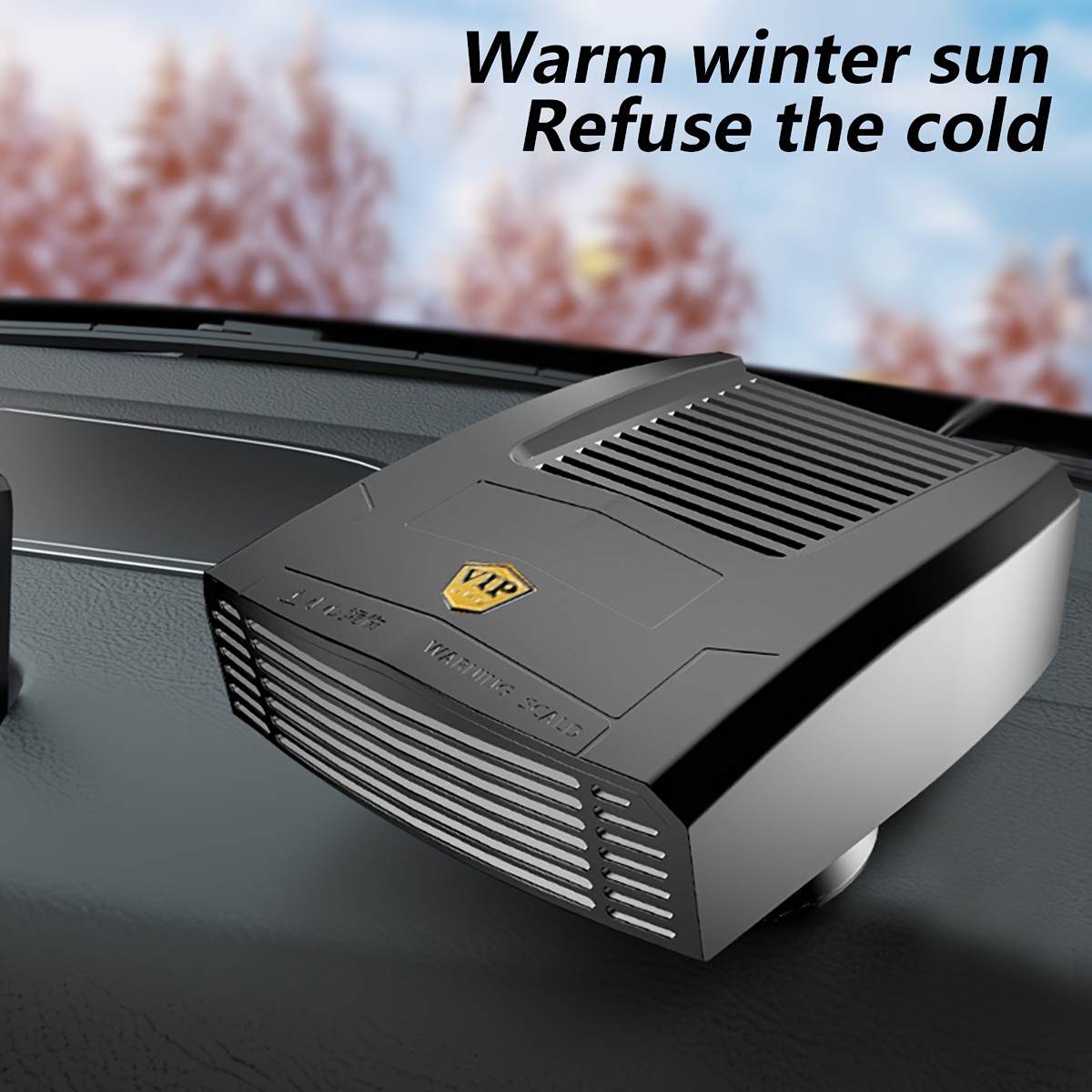portable car heater and   with 2-in-1 heating & fan  , 12v cigarette lighter plug-in, fast preheat,   for  , camping & car interior - ideal gift for drivers, sleek black with gold accent styling, safe for kids/pets, vehicle  , small heater portable, portable heater usb rechargeable for car, battery operated heater, portable heater for camping, plug in car heater 0