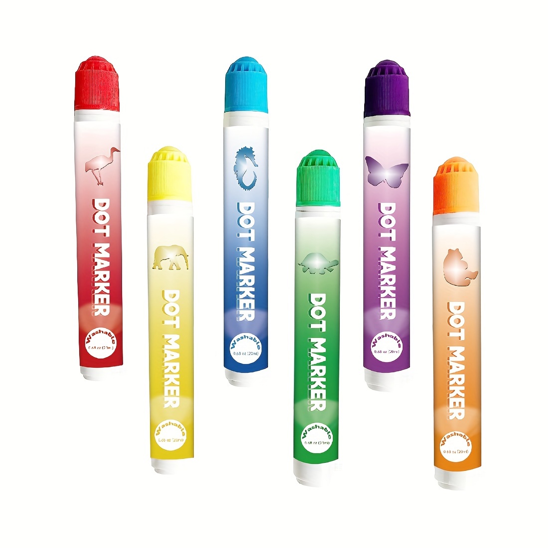 

Washable Dot Marker Pens - 6 Vibrant Colors, Bingo, Party Games, Arts & Crafts, For Seniors